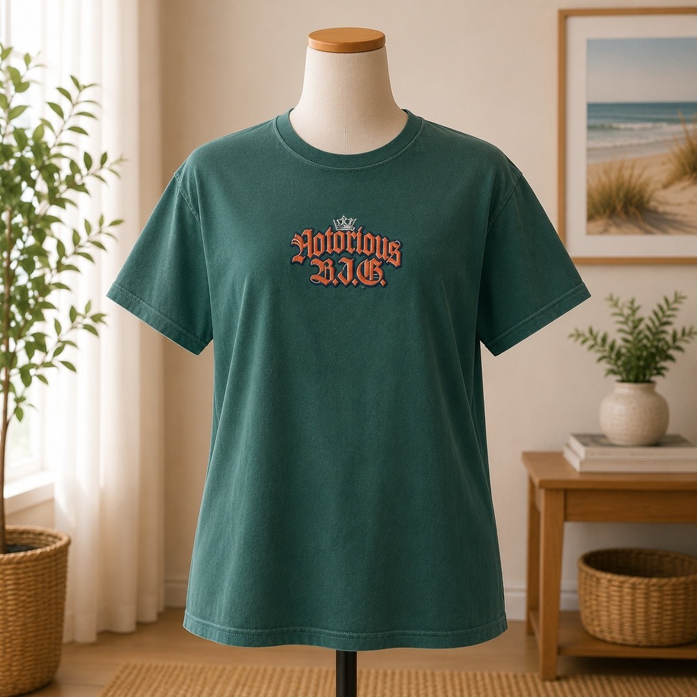 The Notorious BIG King of Brooklyn Graphic T-Shirt Men Small Green Biggie Smalls